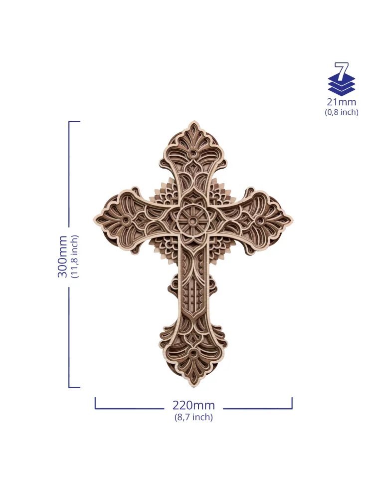Multi-layered Rosette Cross